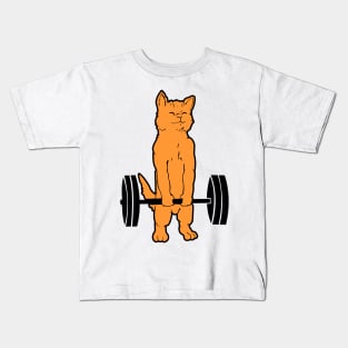 'Cat Deadlift Powerlifting' Awesome Cats Gym Gift Kids T-Shirt